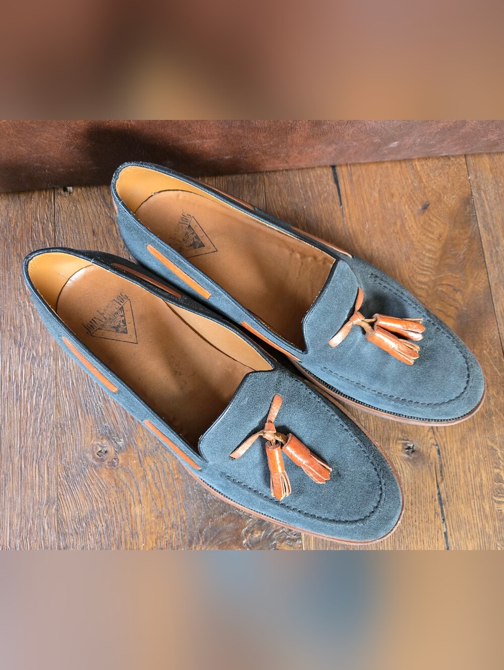 Fluevog - Robert: Suede Tassel Loafers in Blue